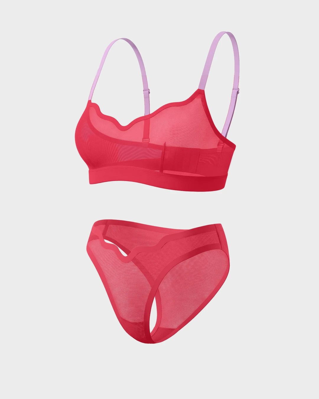 Ho Ho Hot Lucy Bralette and Sheer Bikini Set
