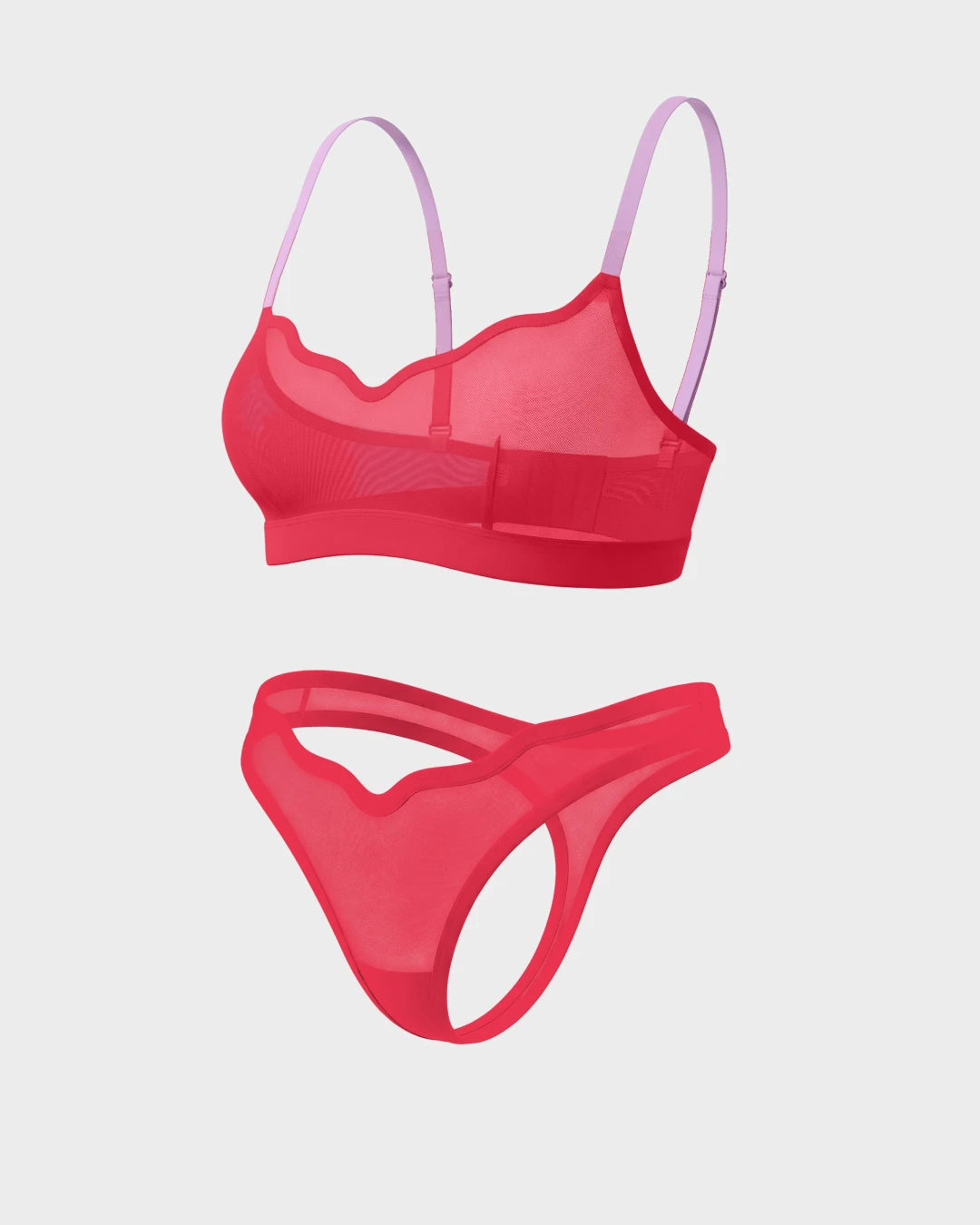 Ho Ho Hot Lucy Bralette and Sheer Thong Set