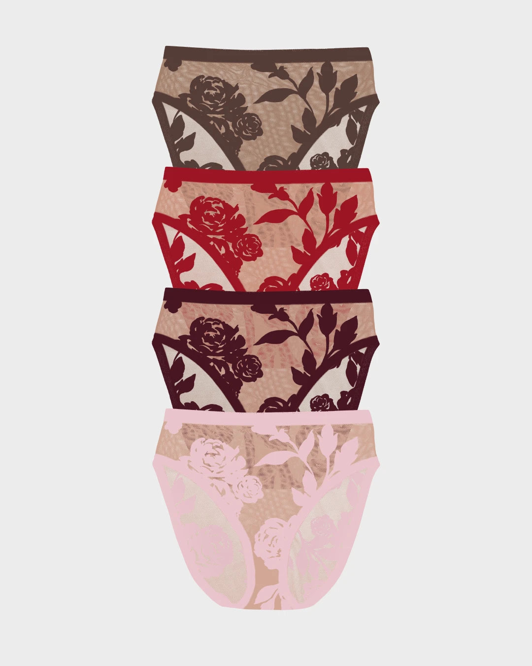Madam Coco, Madam Rouge, Madam Coquette, and Madam Rosée Sheer High Cut Quartet