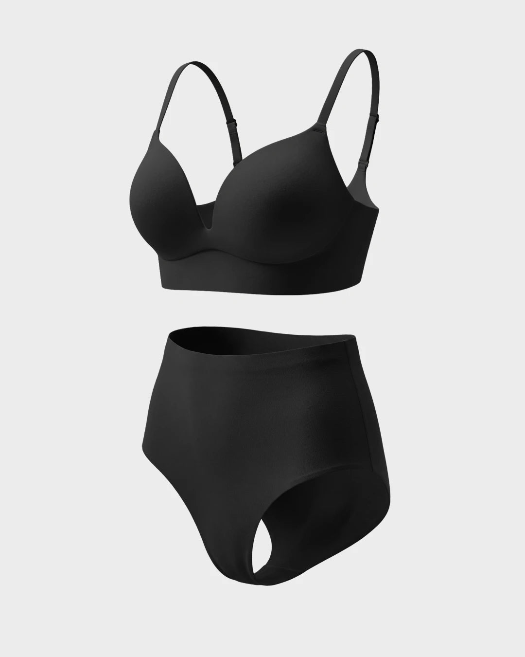 Black Boob Job Bra and High Waisted Set