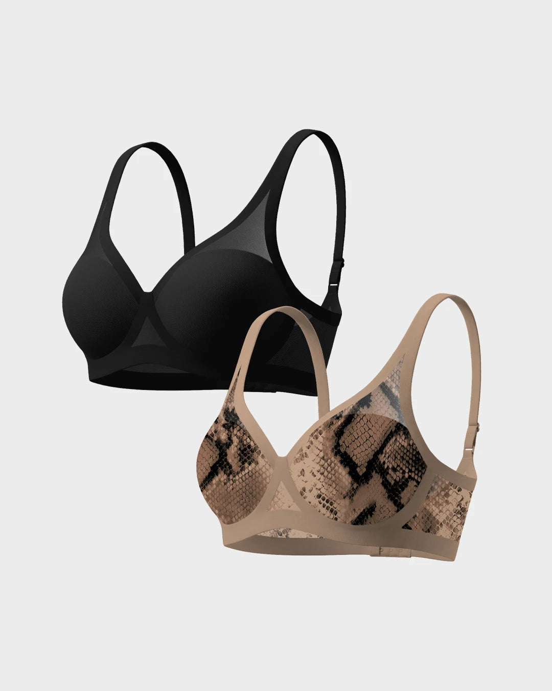 Black and Arabesque Light Lift Sheer Bra Duo