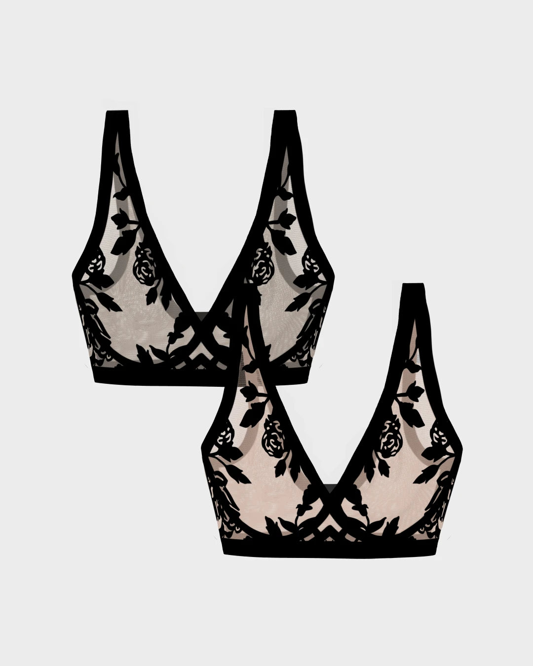 Madam Noir and Madam Oh La La Sheer Bralette Duo