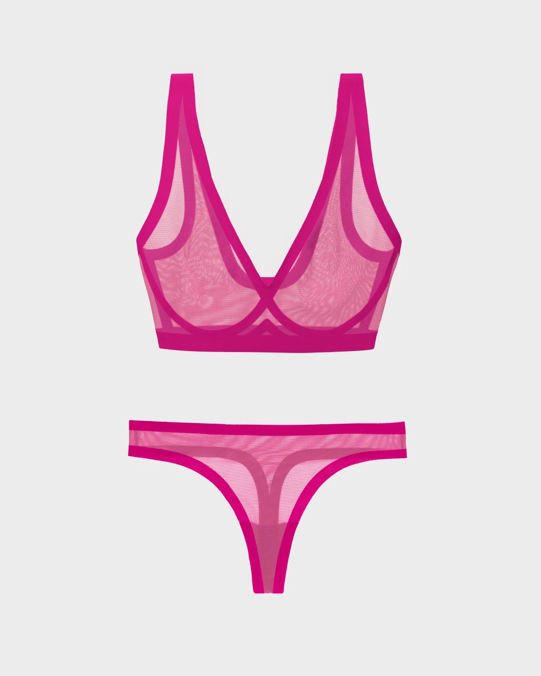 Neon Viper Sheer Bralette and Thong Set