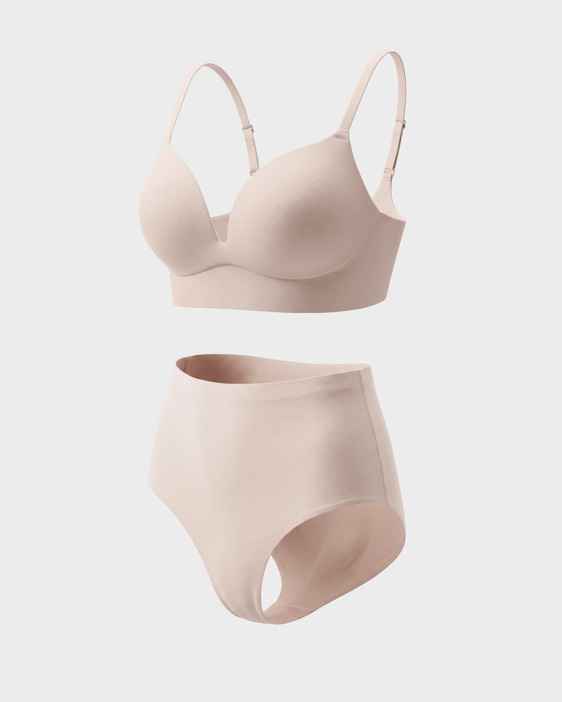 Nude Boob Job Bra and High Waisted Set