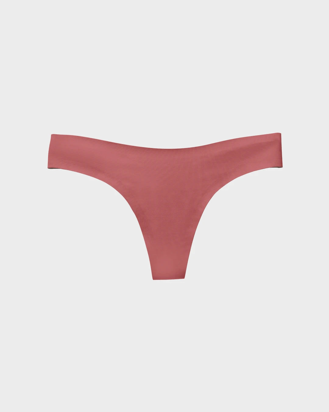 Vintage plum seamless thong laid flat, showing smooth no-show edges on a white background.