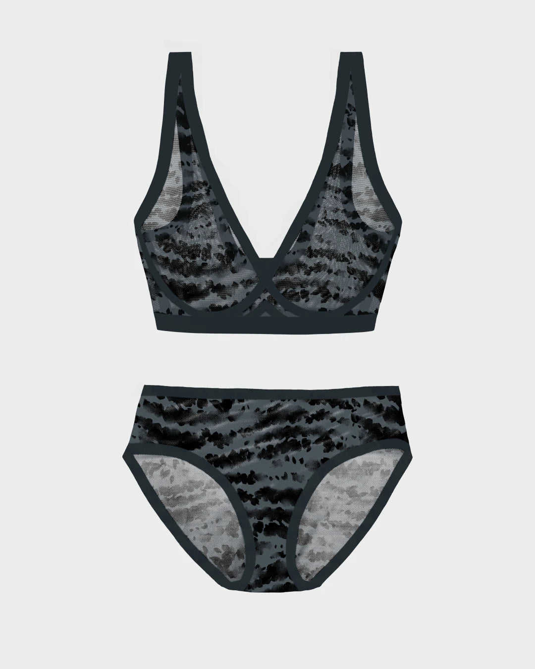 Cello Dark Sheer Bralette and Brief Set