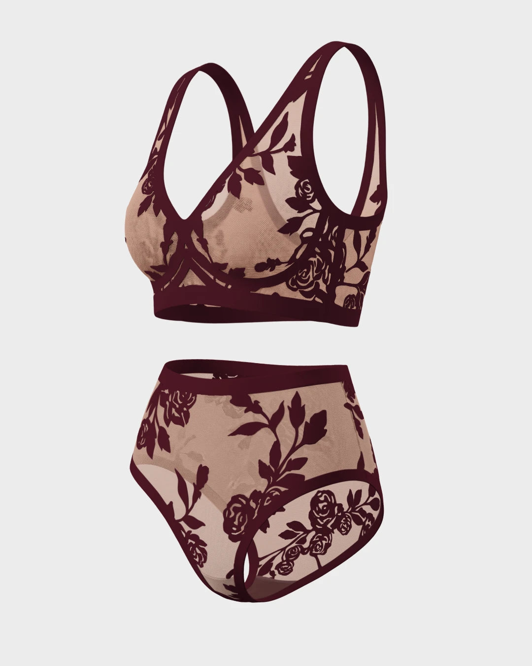Madam Coquette Sheer Bralette and Sheer High Cut Set
