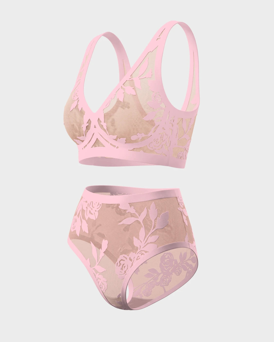 Madam Rosée Sheer Bralette and Sheer High Cut Set