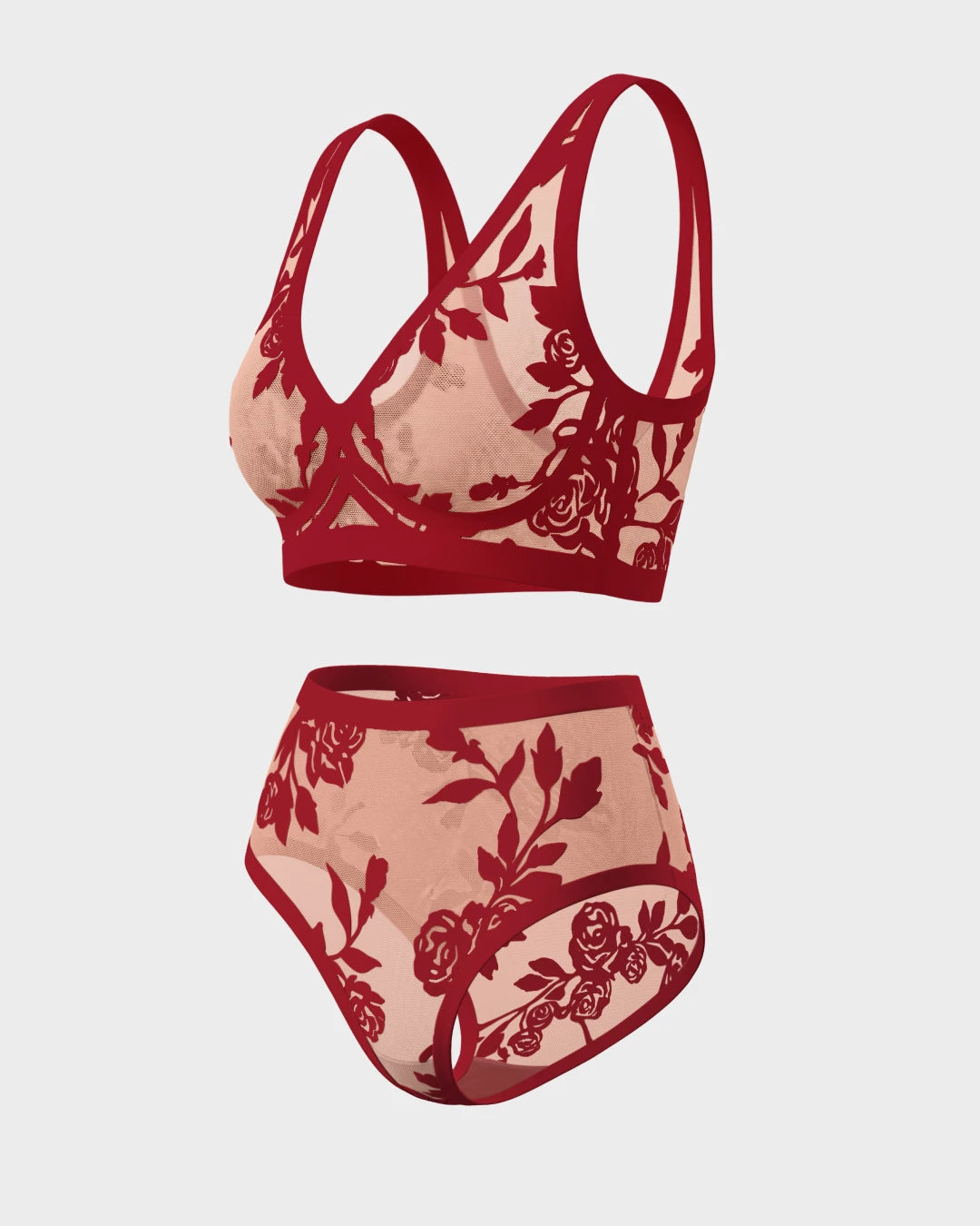 Madam Rouge Sheer Bralette and Sheer High Cut Set