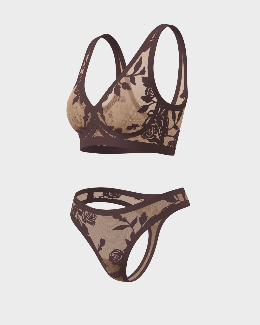 Madam Coco Sheer Bralette and Sheer Thong Set