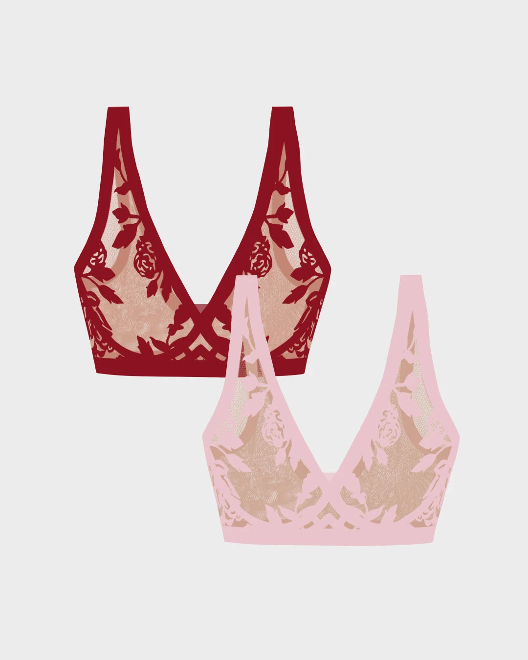 Madam Rouge and Madam Rosée Sheer Bralette Duo