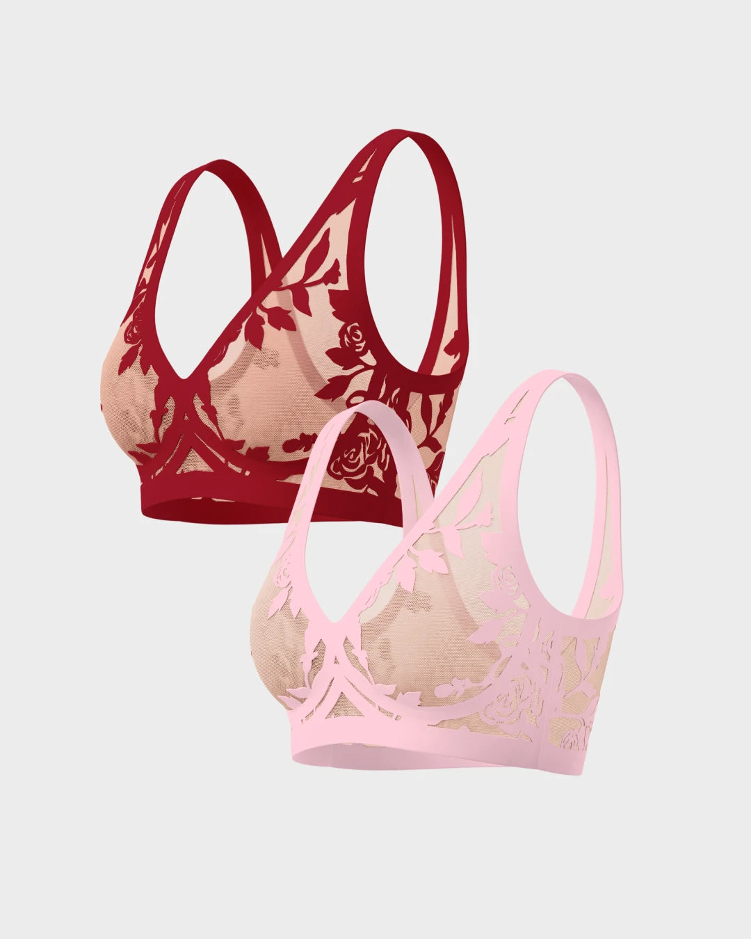 Madam Rouge and Madam Rosée Sheer Bralette Duo