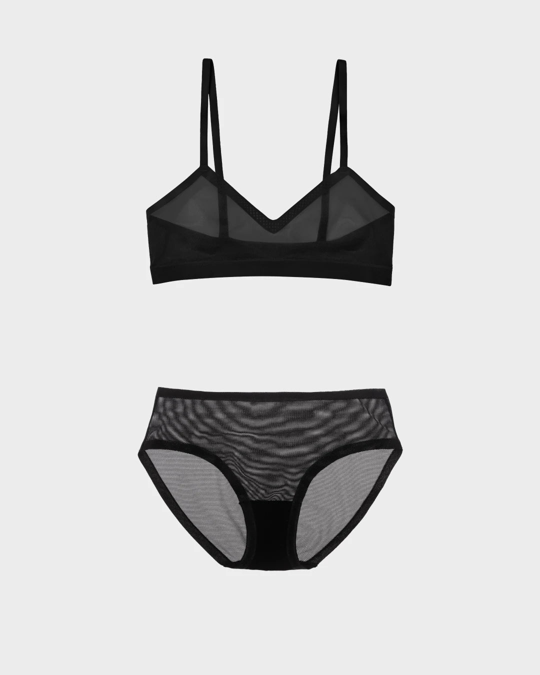 Black Triangle Sheer Bra and Sheer Brief Set