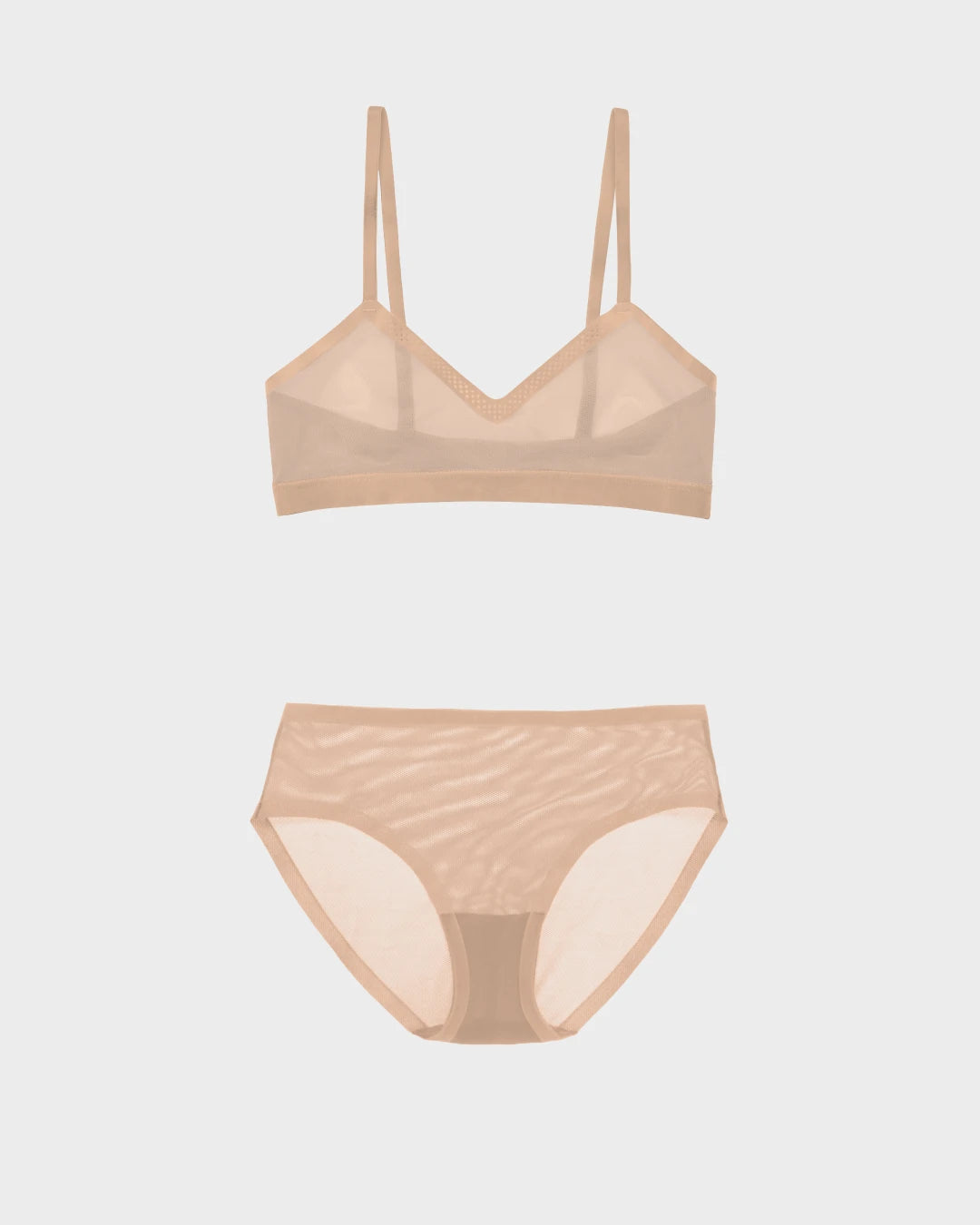 Champagne Triangle Sheer Bra and Sheer Brief Set