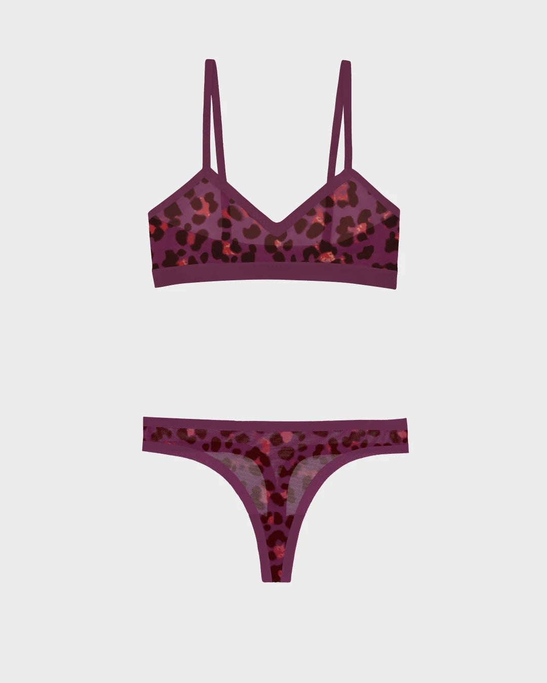 Cat Eye Triangle Sheer and Sheer Thong Set