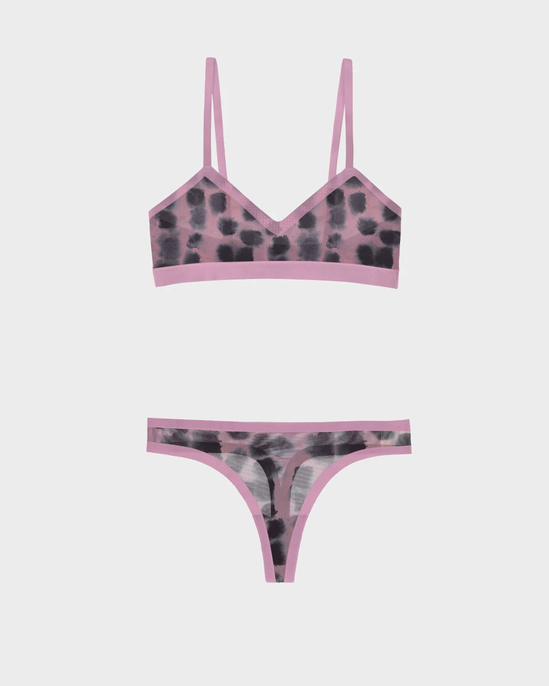 En Pointe Triangle Sheer Bra and Sheer Thong Set