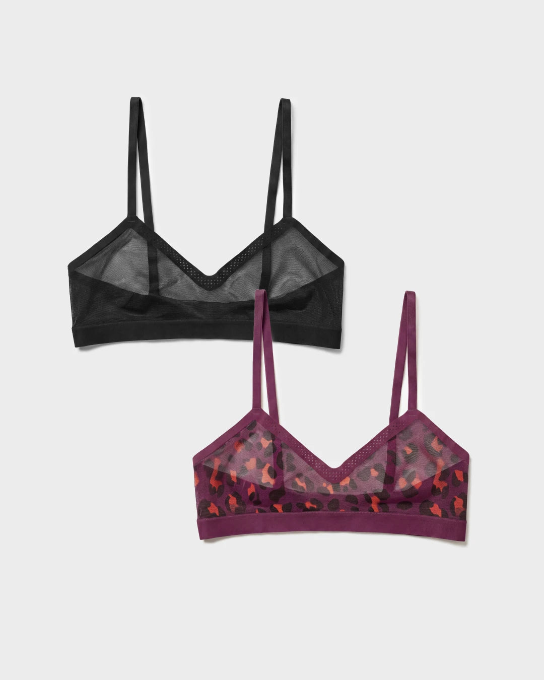 EBY Black and Cat Eye Triangle Sheer Bra Duo